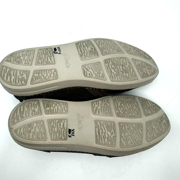 CLARKS Shoes Mens 8 Suede Gossler Race Brown Slip on Loafers Collection Sneakers - Picture 5 of 7